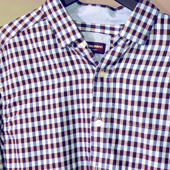 Johnston and Murphy men’s dress shirt with hidden button down collar - Picture 1 of 7